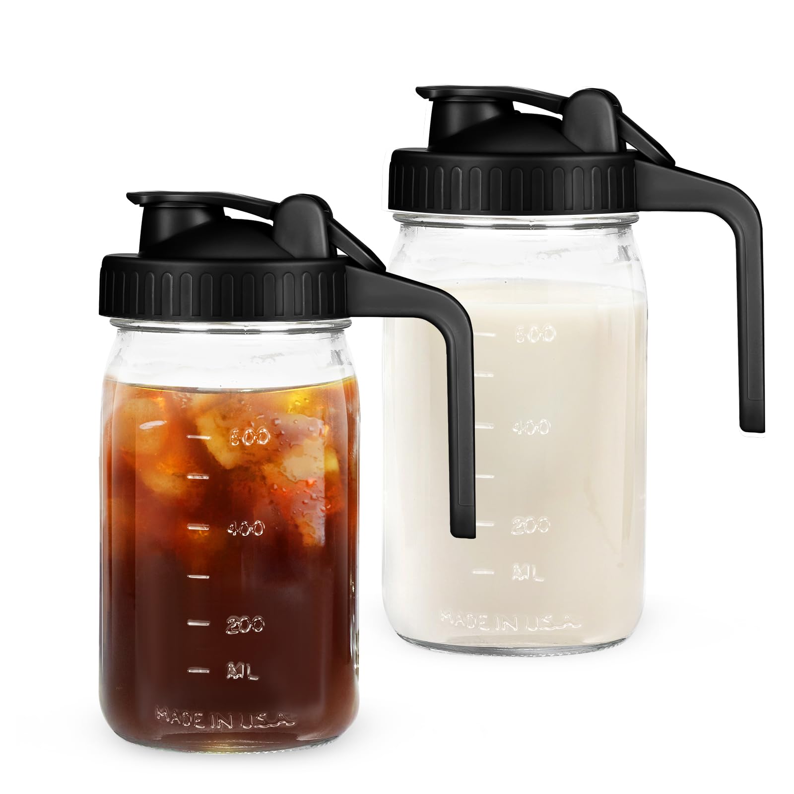 Amazon.com: 32oz Mason Jar with Lid - 2Pack No Leak Airtight Mason